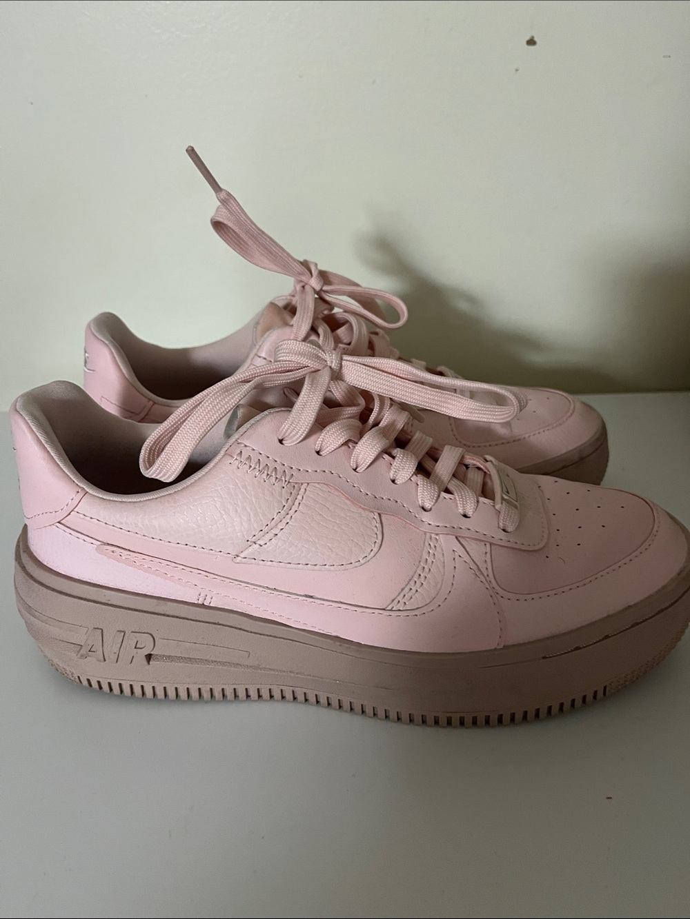 Nike Women's Pink Platform Air Force 1 Sneakers